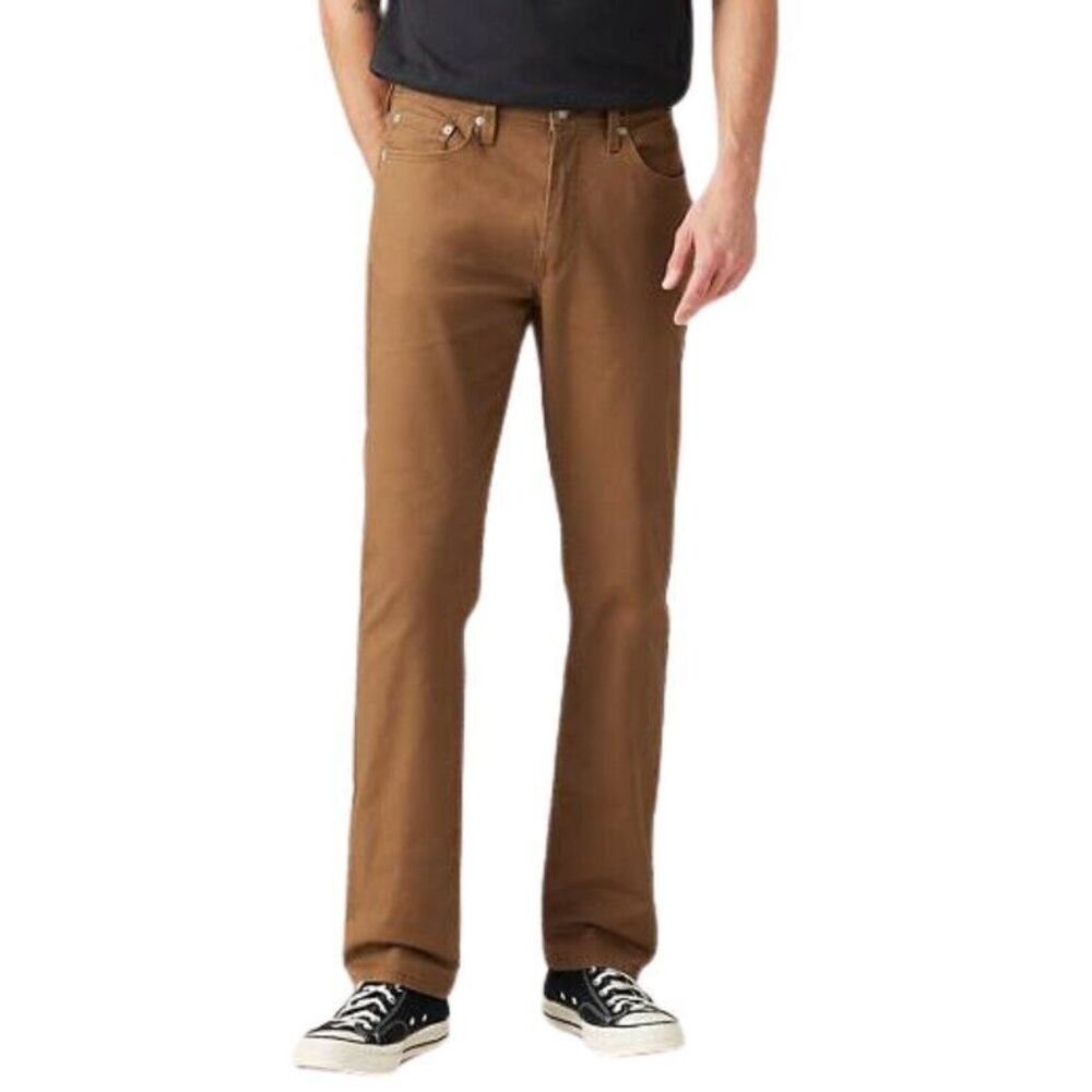 Levi’s 505 Khaki Jeans Mens Size 38x30 Brown Classic Straight Leg Denim 5 Pocket